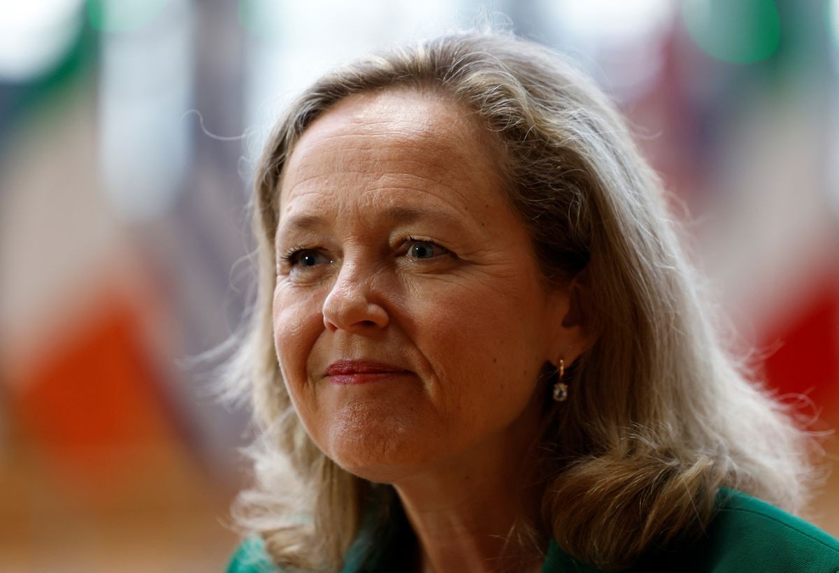 Spain's Economy Minister Nadia Calvino arrives for a Eurozone finance ministers meeting in Brussels, Belgium, July 11, 2022. REUTERS/Yves Herman Spain's Economy Minister Nadia Calvino arrives for a Eurozone finance ministers meeting in Brussels, Belgium, July 11, 2022. REUTERS/Yves Herman