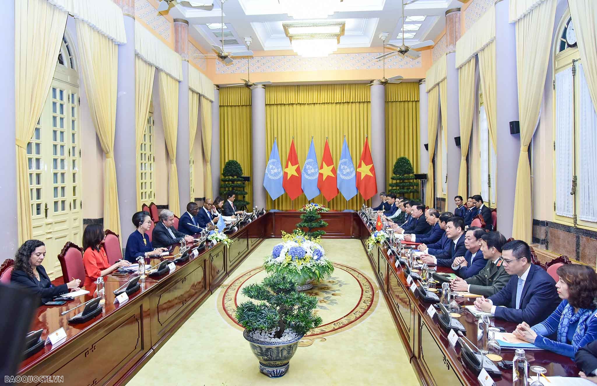 Lễ đón Tổng thư ký Liên hợp quốc António Guterres thăm Việt Nam