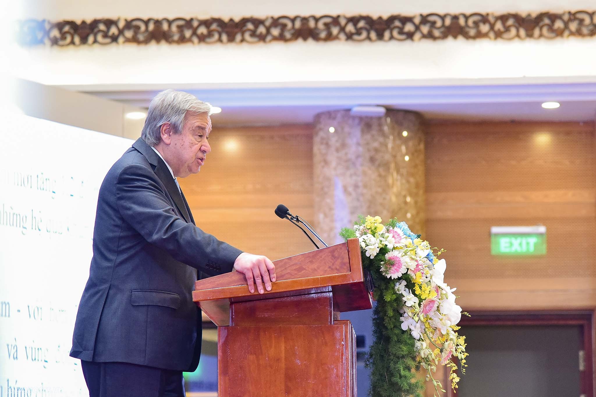 Tổng thư ký Liên hợp quốc phát biểu Lễ kỷ niệm 45 năm Việt Nam gia nhập Liên hợp quốc. (Ảnh: Nguyễn Hồng) Tổng thư ký Liên hợp quốc phát biểu Lễ kỷ niệm 45 năm Việt Nam gia nhập Liên hợp quốc. (Ảnh: Nguyễn Hồng)