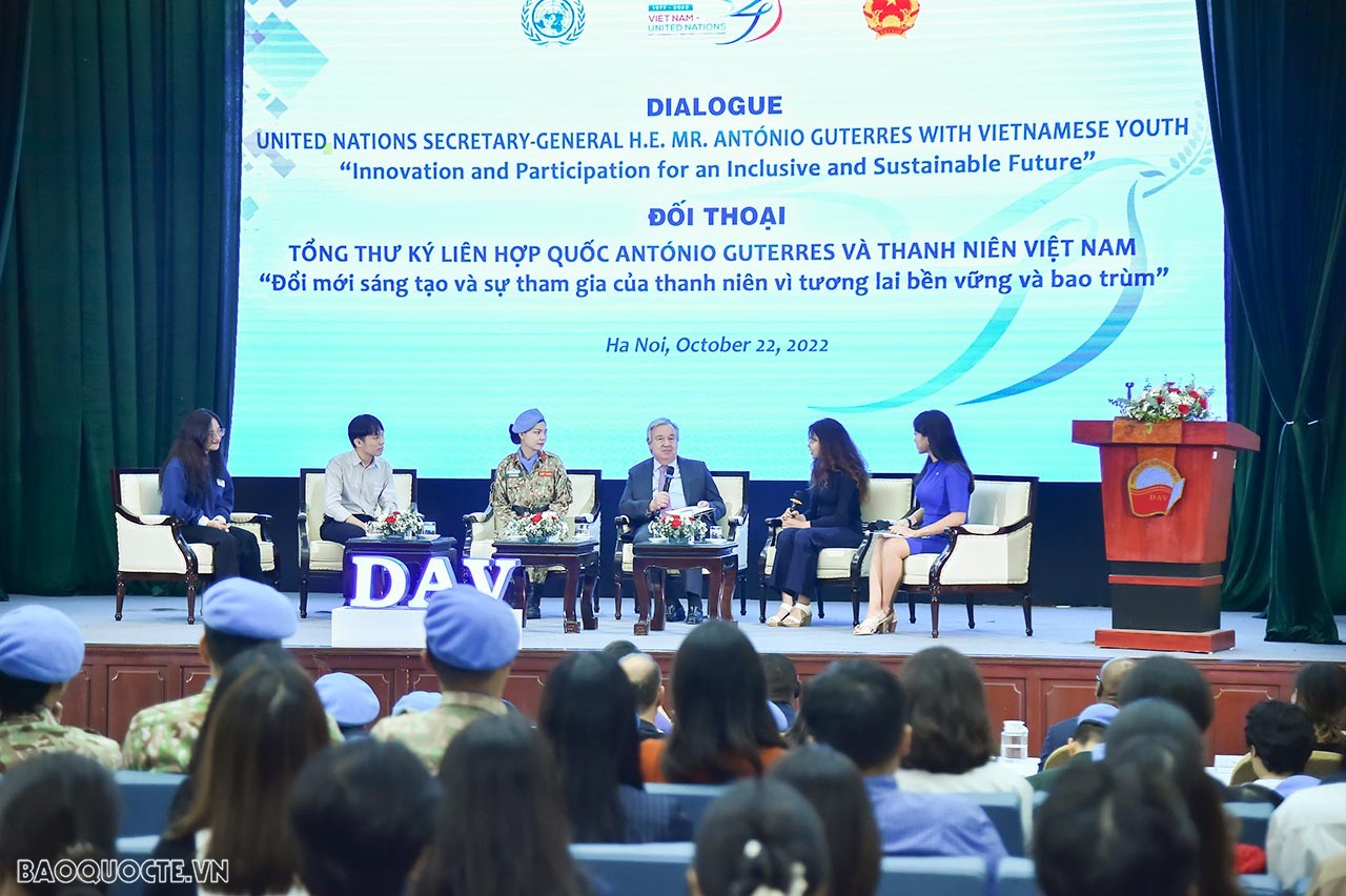 Tổng thư ký Liên hợp quốc trao đổi với thanh niên tại Học viện Ngoại giao Tổng thư ký Liên hợp quốc trao đổi với thanh niên tại Học viện Ngoại giao