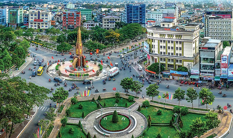 Trung tâm thành phố Cà Mau. (Nguồn: Hội nhà báo Cà Mau).
