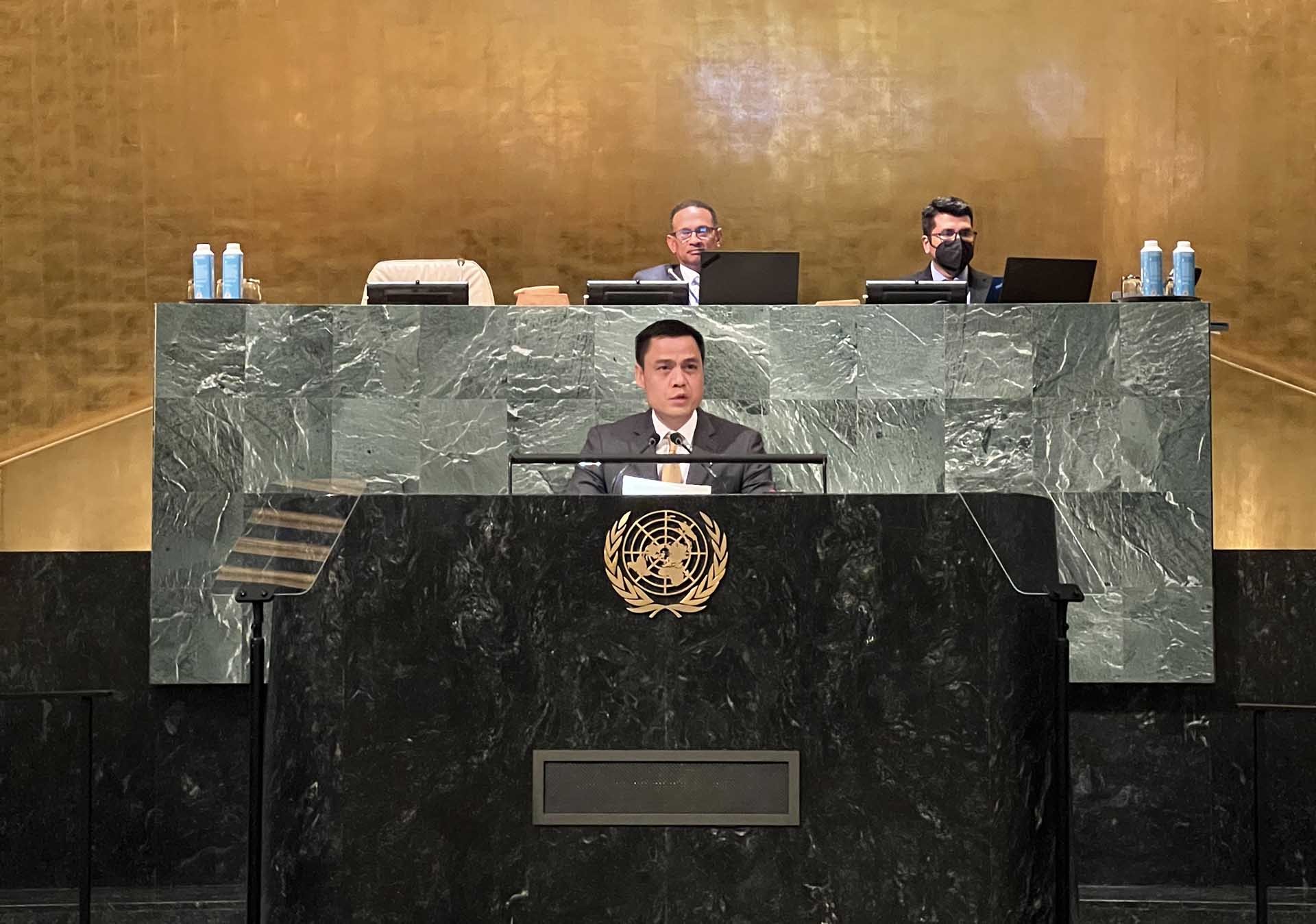 Đại sứ Đặng Hoàng Giang phát biểu tại phiên thảo luận.