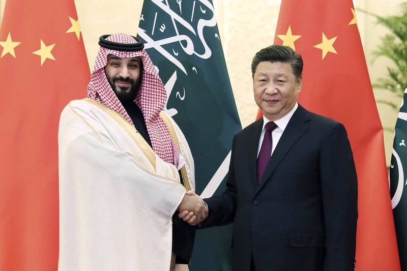 (10.28) Chủ tịch Trung Quốc Tập Cận Bình và Hoàng Thái tử Saudi Arabia Mohammad bin Salman tring cuộc gặp song năm 2019. (Nguồn: AFP) (10.28) Chủ tịch Trung Quốc Tập Cận Bình và Hoàng Thái tử Saudi Arabia Mohammad bin Salman tring cuộc gặp song năm 2019. (Nguồn: AFP)