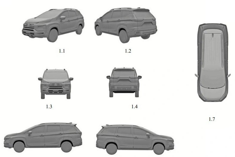 Thông tin đăng ký bảo hộ kiểu dáng công nghiệp của Xpander Cross 2023 tại Việt Nam (Ảnh: IPVN).