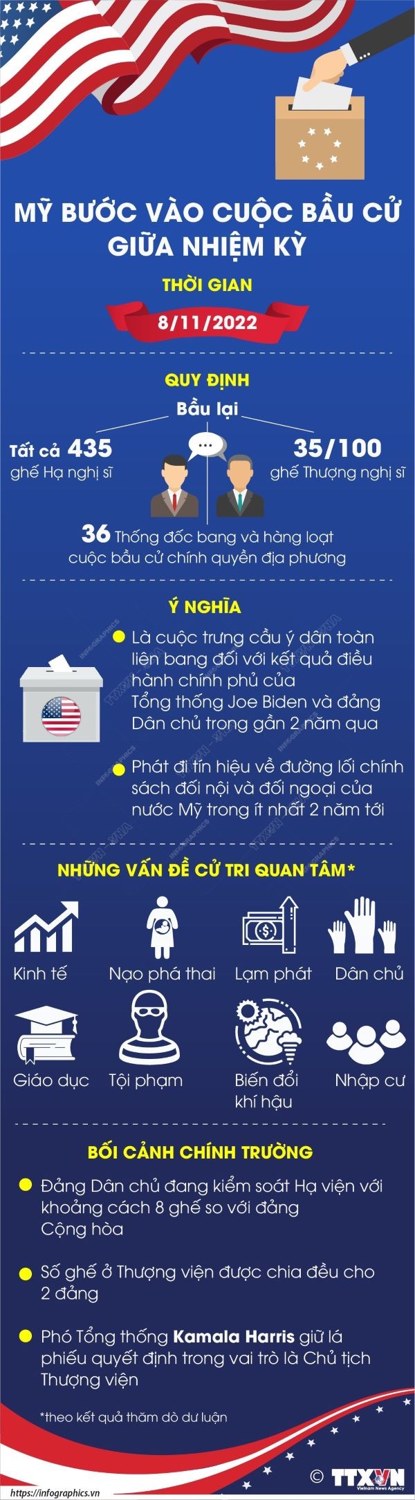 Mỹ bước vào cuộc bầu cử giữa nhiệm kỳ. (Nguồn: TTXVN)