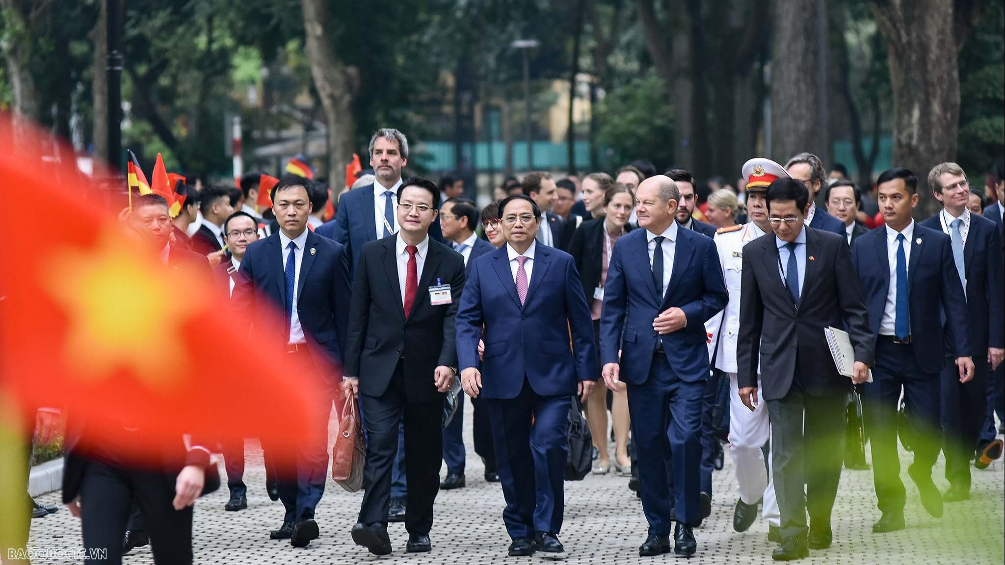 Lễ đón chính thức Thủ tướng Đức Olaf Scholz tại Phủ Chủ tịch