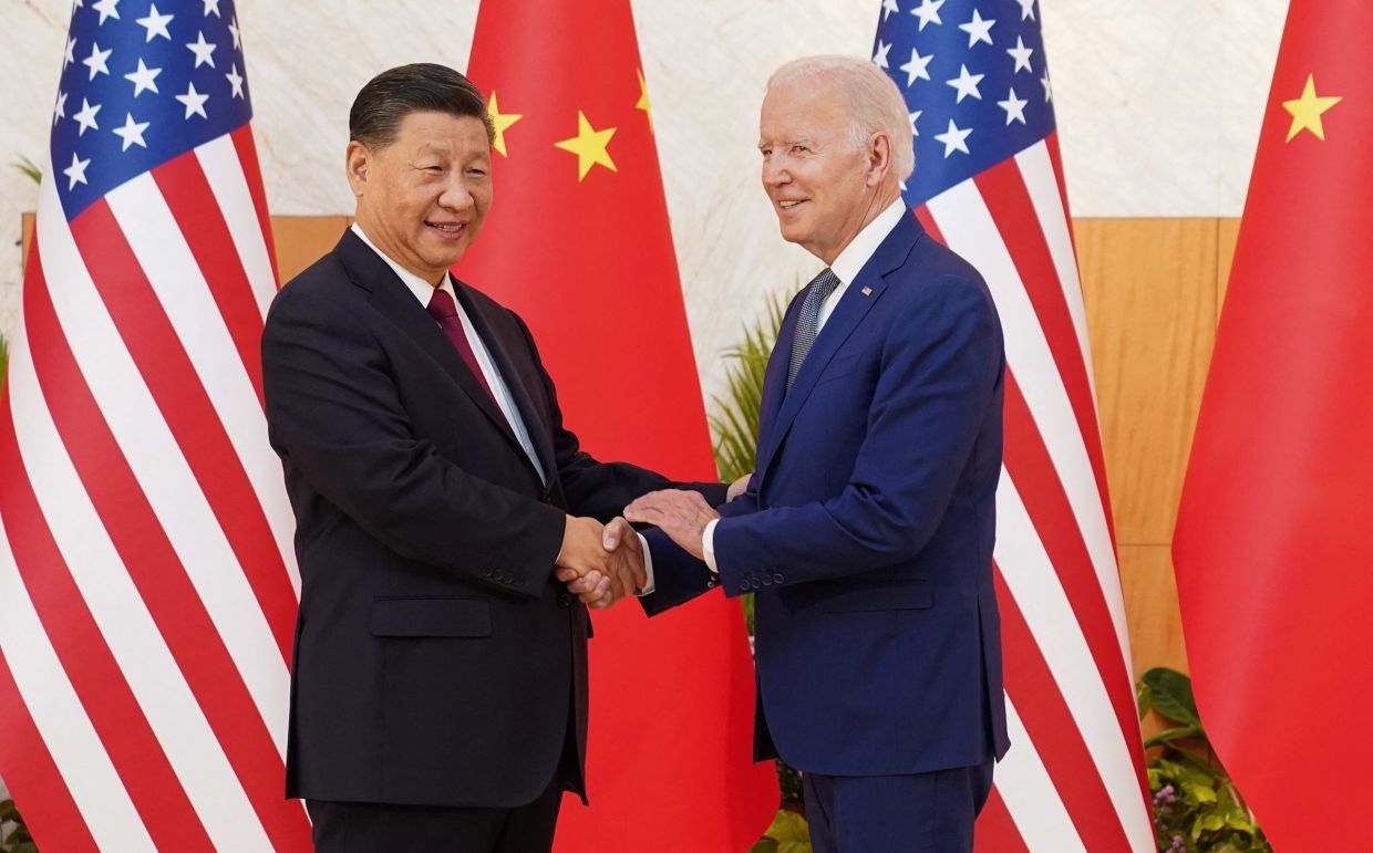 (11.14) Tổng thống Mỹ Joe Biden và Chủ tịch Trung Quốc Tập Cận Bình trong cuộc gặp trước thềm Thượng đỉnh G20 tại Bali, Indonesia. (Nguồn: Reuters) (11.14) Tổng thống Mỹ Joe Biden và Chủ tịch Trung Quốc Tập Cận Bình trong cuộc gặp trước thềm Thượng đỉnh G20 tại Bali, Indonesia. (Nguồn: Reuters)