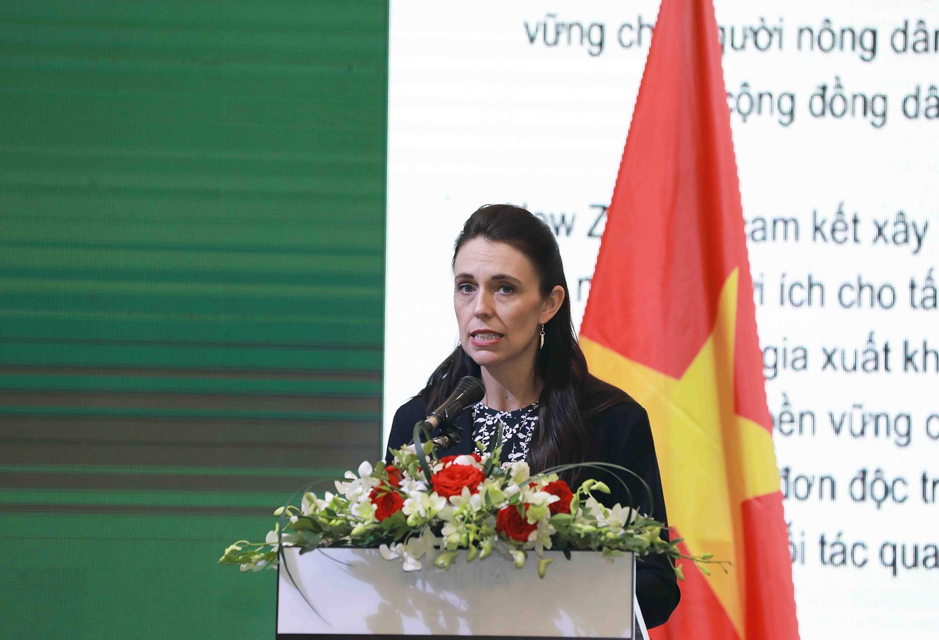Thủ tướng New Zealand Jacinda Ardern phát biểu. (Nguồn: TTXVN)