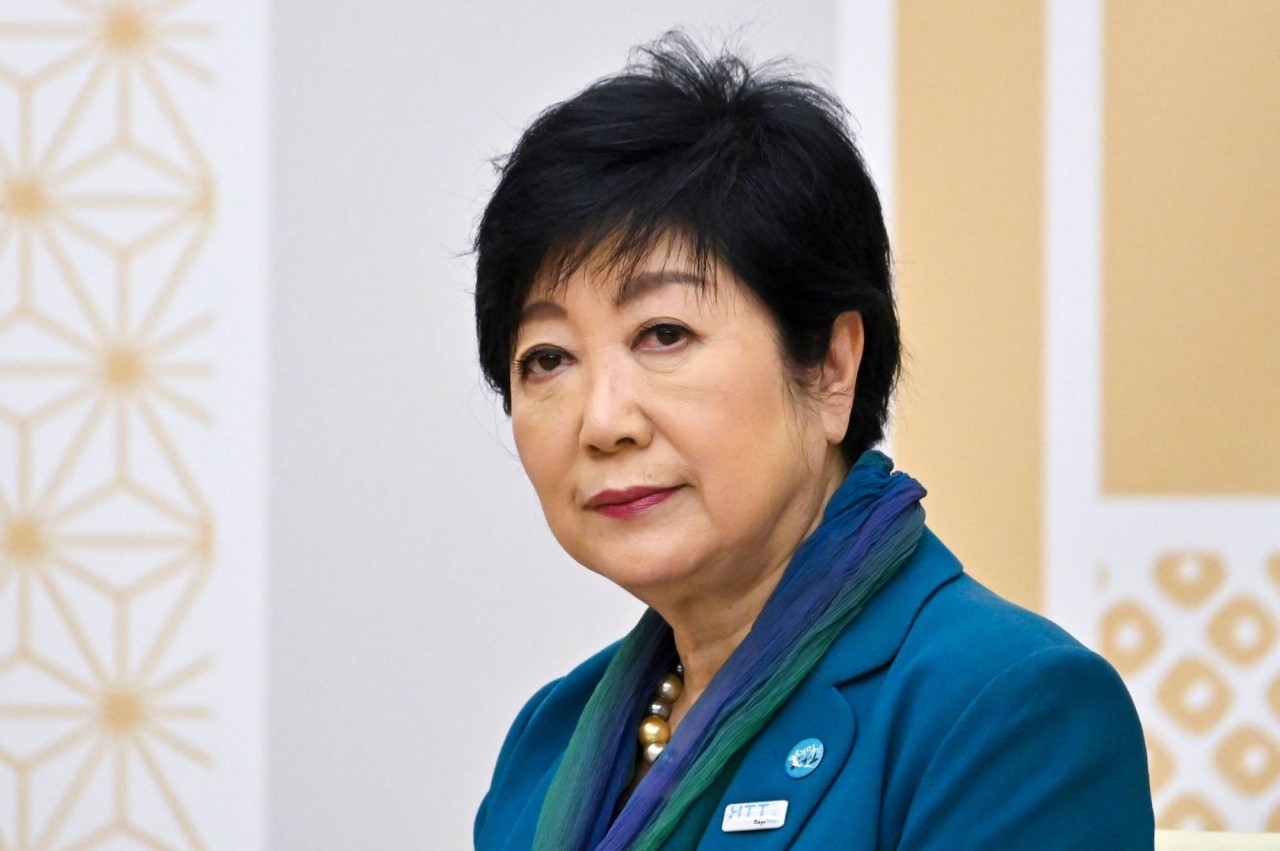 Tokyo Gov. Yuriko Koike attends a meeting in Tokyo on Thursday. | AFP-JIJI Tokyo Gov. Yuriko Koike attends a meeting in Tokyo on Thursday. | AFP-JIJI