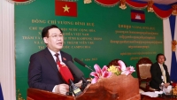 Chủ tịch Quốc hội Vương Đình Huệ thăm làm việc tại tỉnh Kampong Thom, Campuchia