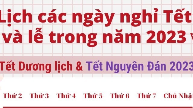 Điểm danh những ngày nghỉ lễ và Tết trong năm 2023 Điểm danh những ngày nghỉ lễ và Tết trong năm 2023