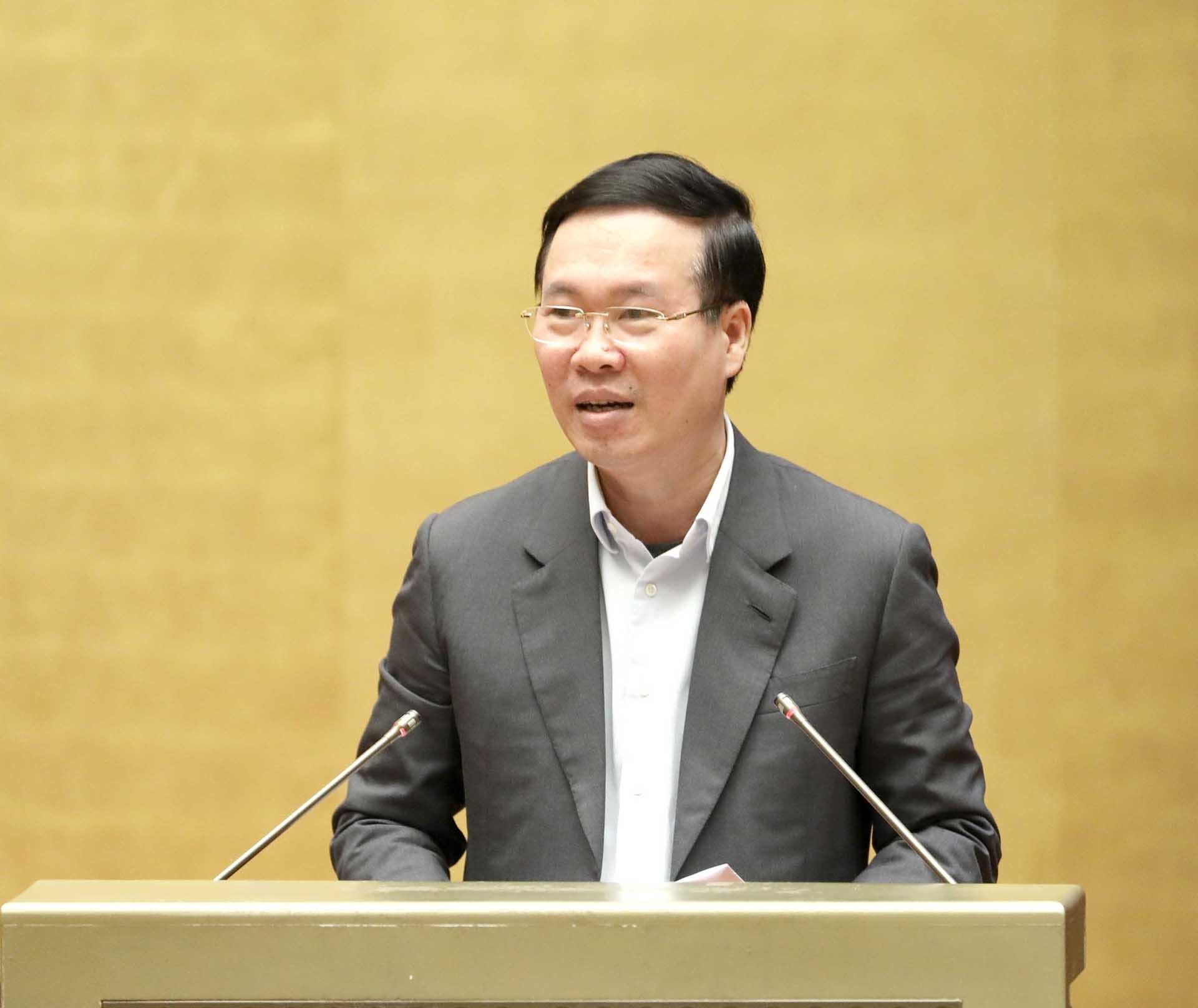 Đồng chí Võ Văn Thưởng, Ủy viên Bộ Chính trị, Thường trực Ban Bí thư phát biểu chỉ đạo Hội nghị. (Nguồn: TTXVN)