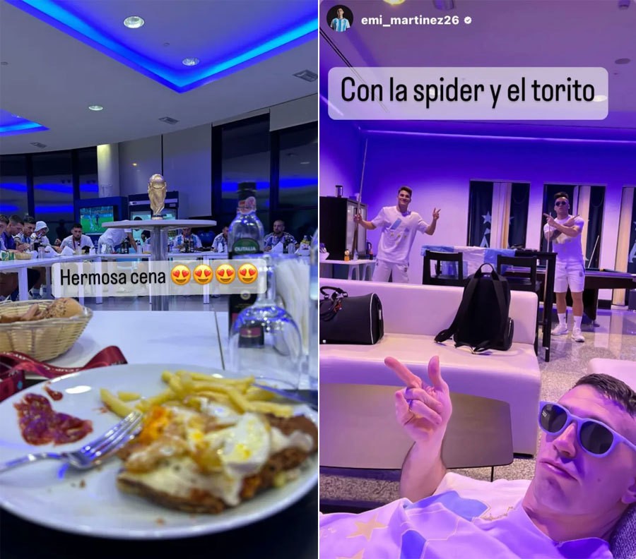 Ít giờ sau chiến thắng, các cầu thủ Argentina thưởng thức khoai tây chiên và milanesa - món phi lê thịt bò nổi tiếng ở Napoli, Italy - trong bữa tối. Sau đó, các cầu thủ tiệc tùng, chơi game, giải trí suốt đêm. Chiều 19/12, toàn đội lên máy bay trở về quê nhà.