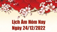 Lịch âm 24/12, xem lịch âm hôm nay Thứ Bảy ngày 24/12/2022 là ngày tốt hay xấu? Lịch vạn niên 24/12/2022