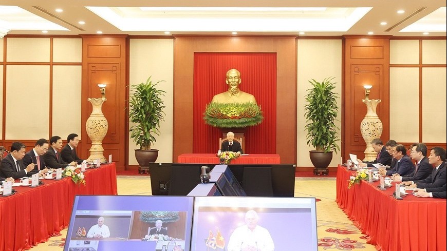 Tổng Bí thư Nguyễn Phú Trọng điện đàm  với Bí thư thứ nhất Đảng Cộng sản Cuba, Chủ tịch nước Cuba