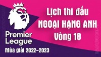 Lịch thi đấu Ngoại hạng Anh mùa giải 2022-2023 - Lịch thi đấu Ngoại hạng Anh vòng 18