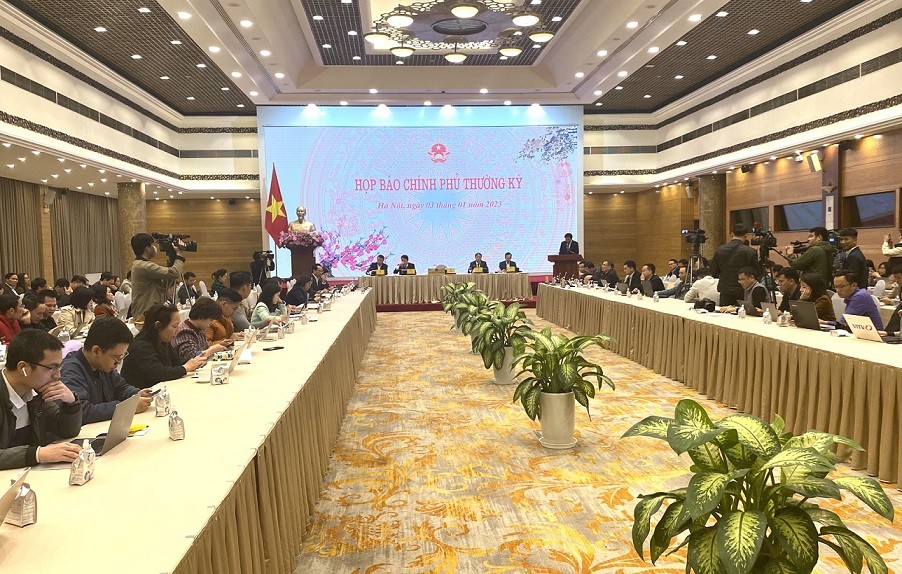 Họp báo Chính phủ thường kỳ tháng 12/2022 (Ảnh: Gia Thành) Họp báo Chính phủ thường kỳ tháng 12/2022 (Ảnh: Gia Thành)