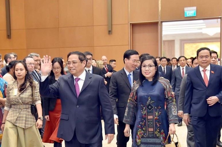 Thủ tướng Phạm Minh Chính và Phu nhân chiêu đãi Đoàn Ngoại giao nhân dịp Tết cổ truyền Quý Mão 2023