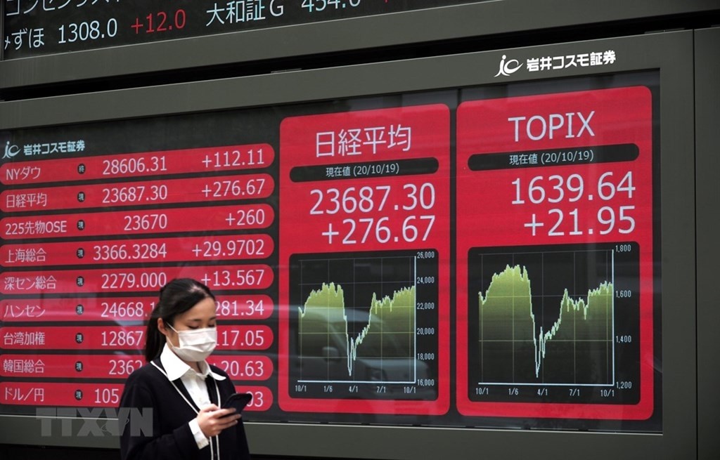 Trong phiên giao dịch chiều 27/1, chứng khoán châu Á tăng điểm. (Nguồn: TTXVN)