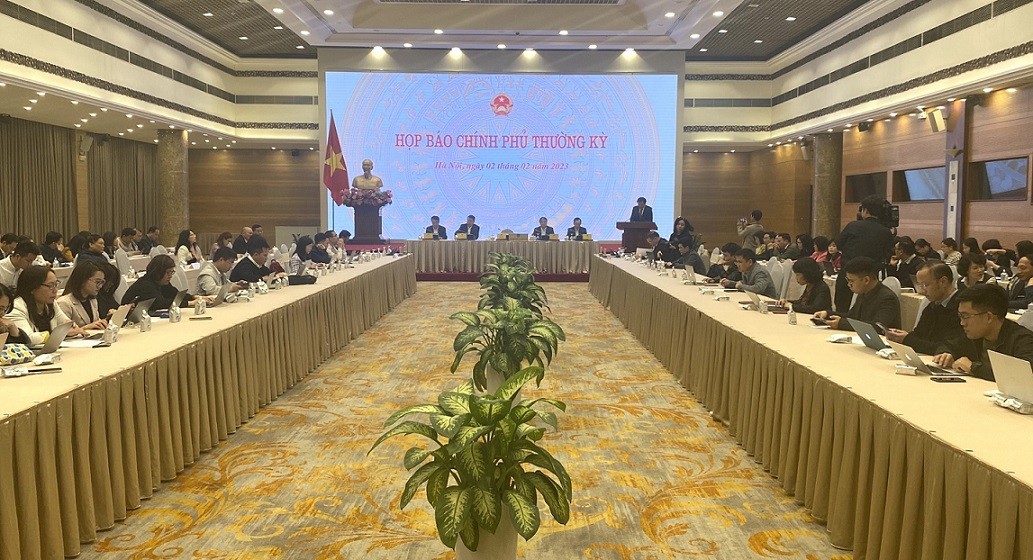 Họp báo Chính phủ thường kỳ tháng 1/2023. (Ảnh: Gia Thành)