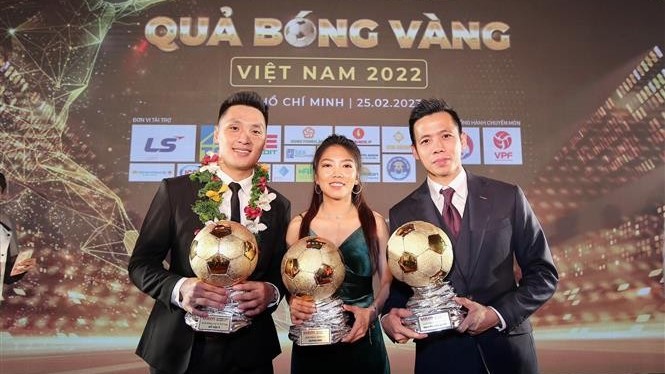Văn Quyết, Huỳnh Như và Hồ Văn Ý giành Quả bóng vàng Việt Nam 2022