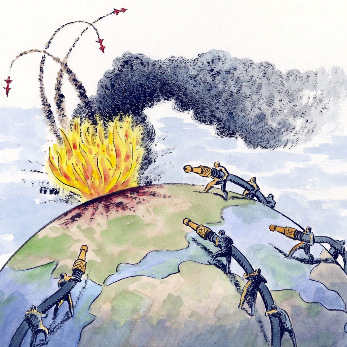 Xung đột ở Ukraine được ví như cơn địa chấn chính trị, mà lực tác động, sóng xung kích, sốc nhiệt lan tỏa hầu như đến mọi khu vực trên Trái đất và chưa có dấu hiệu suy giảm. (Nguồn: WSJ)