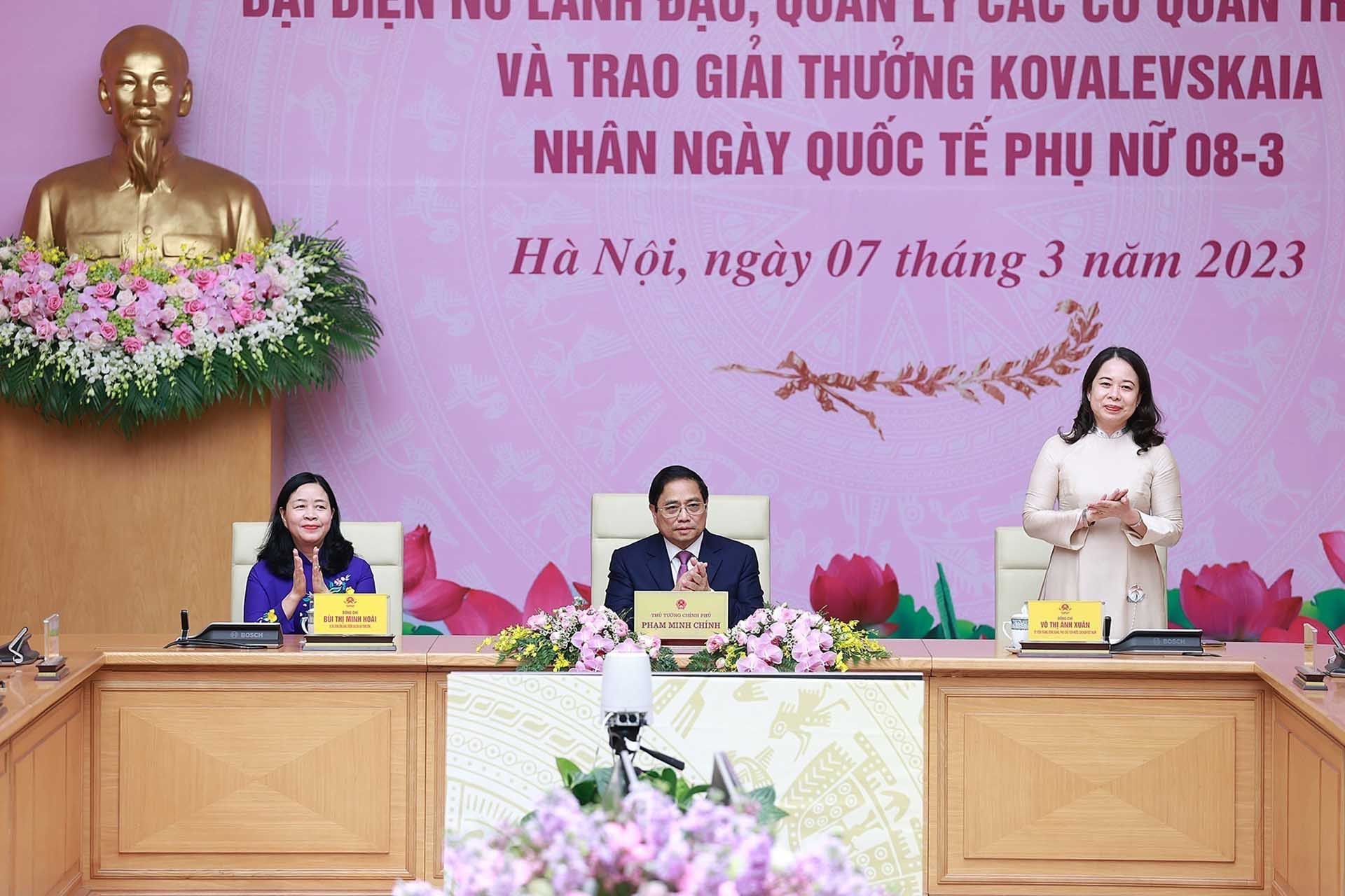 Phó Chủ tịch nước Võ Thị Ánh Xuân tham dự buổi gặp mặt. (Nguồn: TTXVN) Phó Chủ tịch nước Võ Thị Ánh Xuân tham dự buổi gặp mặt. (Nguồn: TTXVN)