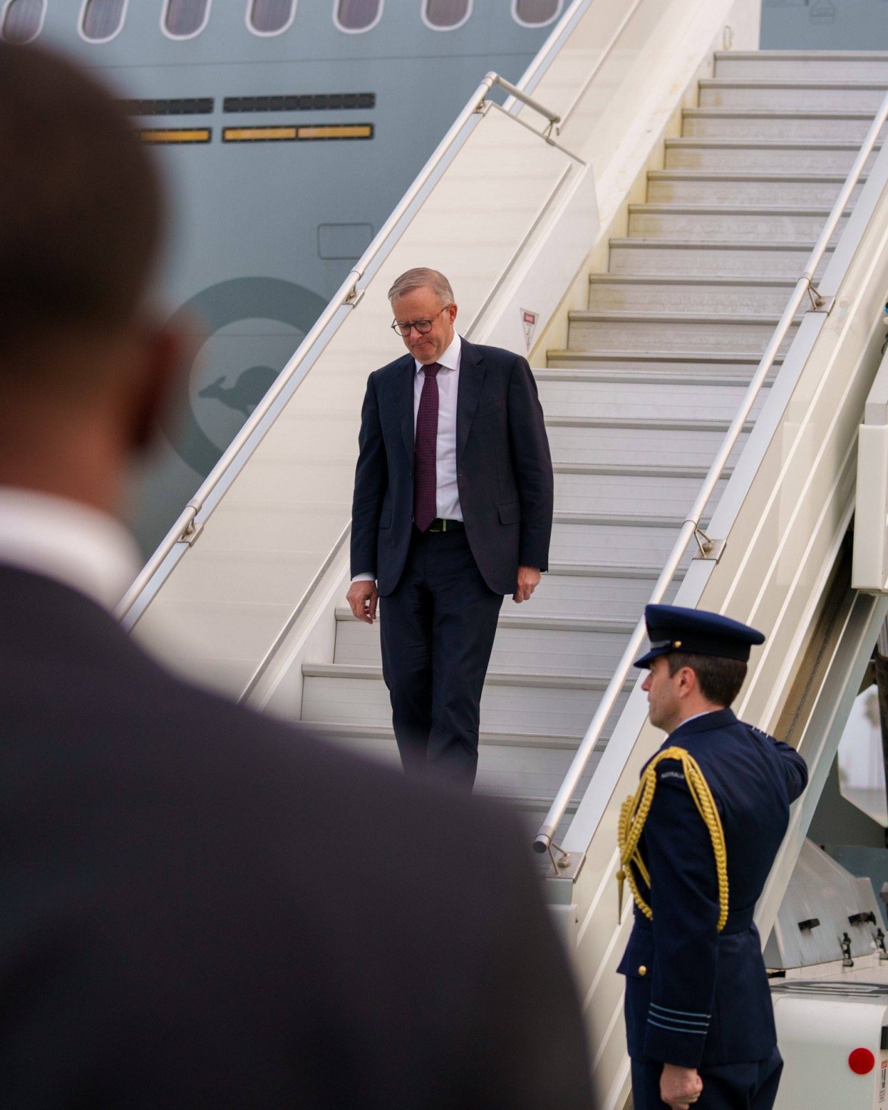 Thủ tướng Australia Anthony Albanese đã đến San Diego, Mỹ vào ngày 12/3. (Nguồn: Twitter)