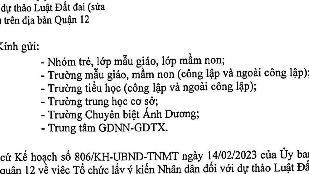 Sự thật đằng sau văn bản lấy ý kiến trẻ mầm non về dự thảo Luật Đất đai