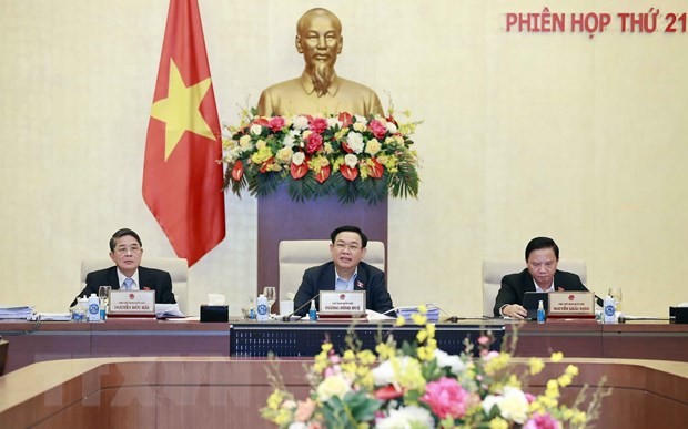 Chủ tịch Quốc hội Vương Đình Huệ phát biểu. (Nguồn: TTXVN) Chủ tịch Quốc hội Vương Đình Huệ phát biểu. (Nguồn: TTXVN)