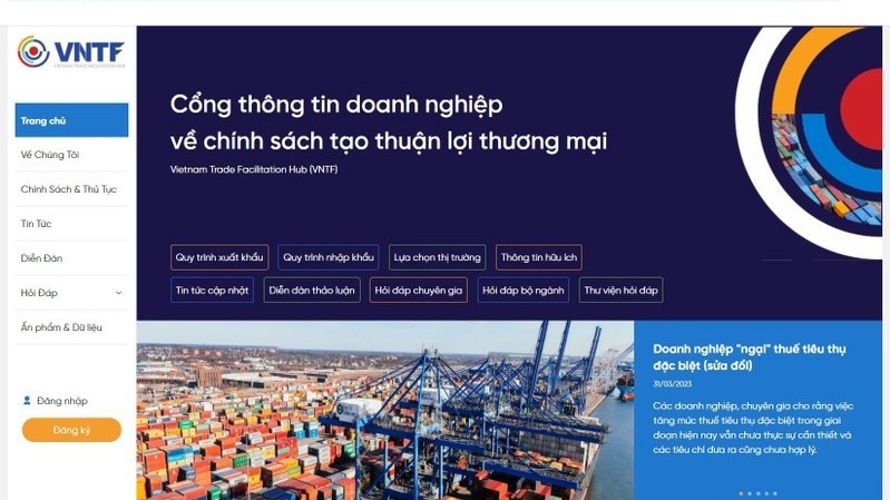 Chính thức vận hành Cổng thông tin doanh nghiệp về chính sách tạo thuận lợi thương mại