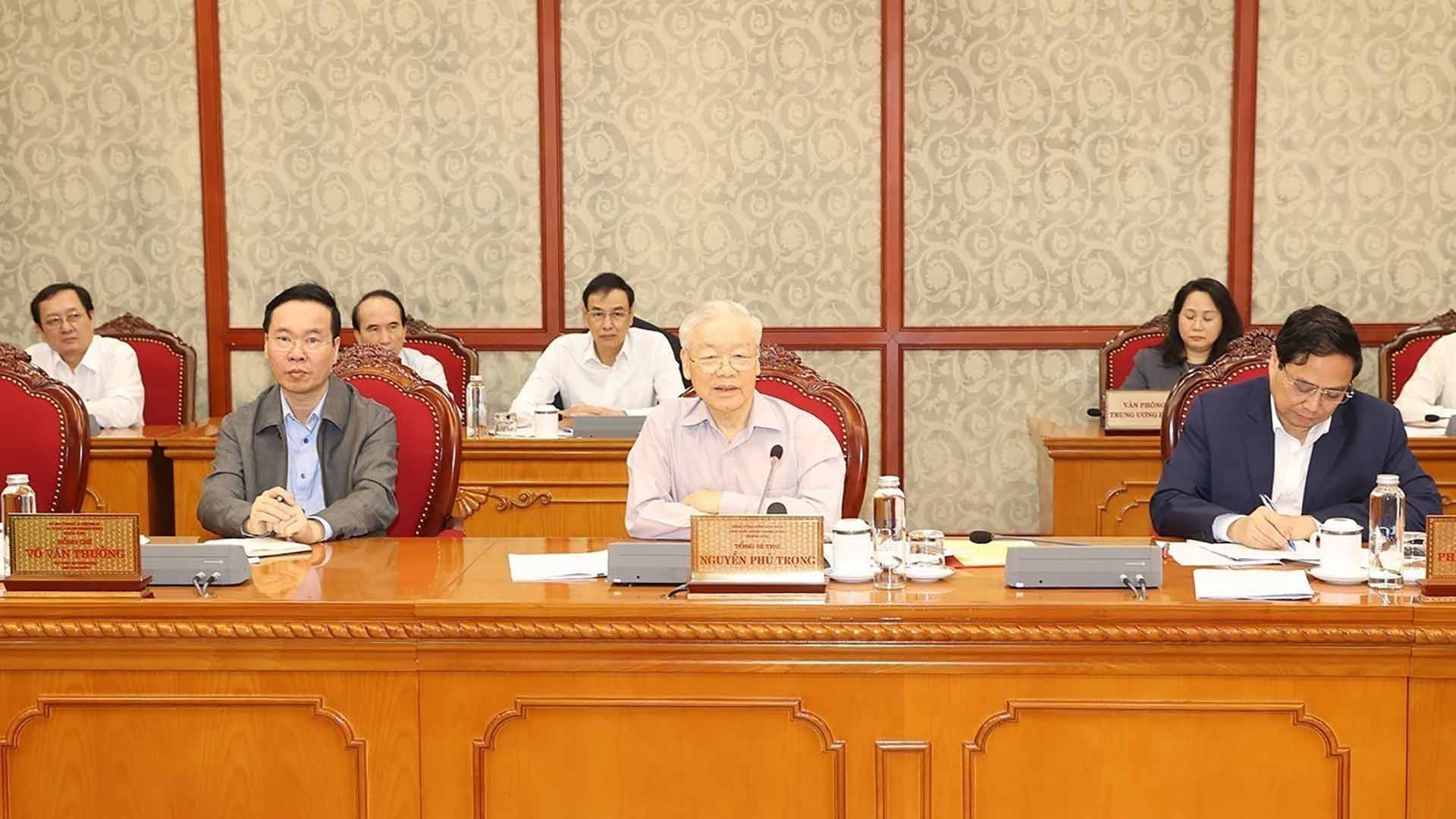 Tổng Bí thư Nguyễn Phú Trọng chủ trì cuộc họp Bộ Chính trị, Ban Bí thư