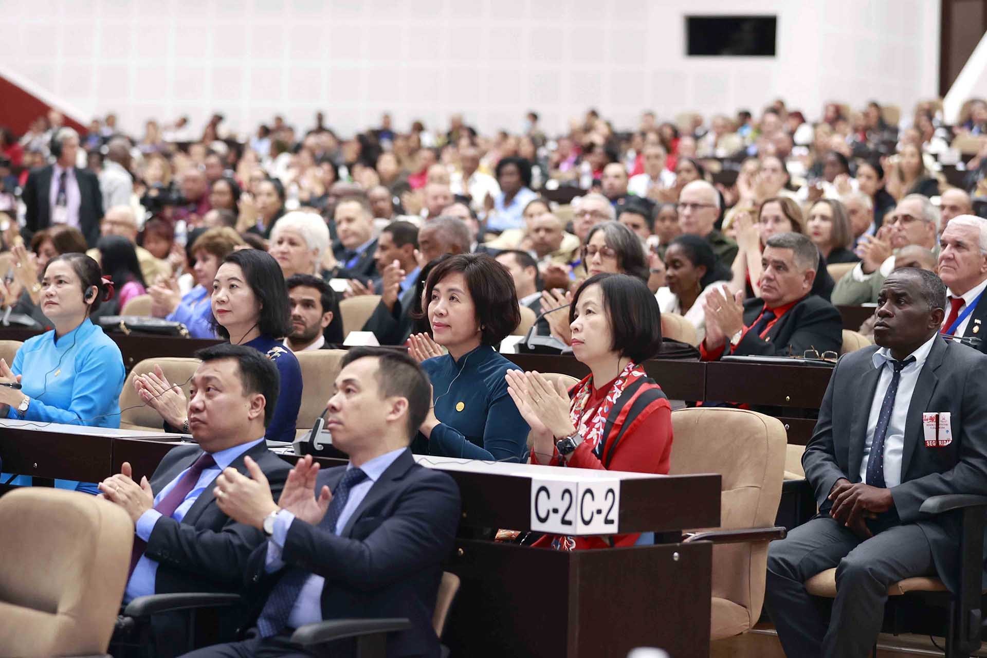 Đại biểu Việt Nam dự phiên họp. (Nguồn: TTXVN)