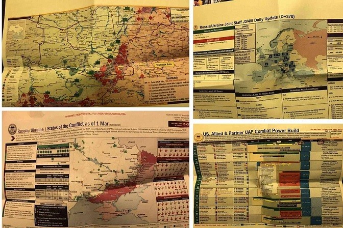 Một số trang tài liệu mật của quân đội Mỹ bị tiết lộ. Ảnh: ThePrint.