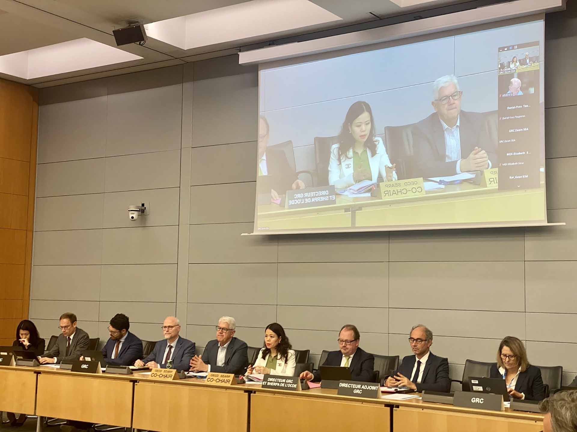 Trợ lý Bộ trưởng Ngoại giao Nguyễn Minh Hằng và Đại sứ, Trưởng Phái đoàn Australia tại OECD Brendan Pearson chủ trì cuộc họp Quan chức cao cấp lần thứ 11 chương trình SEARP.