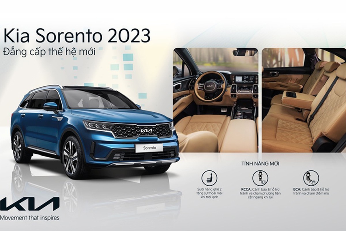 Cận cảnh Kia Sorento 2023 tại Việt Nam, giá bán từ 1,2 tỷ đồng Cận cảnh Kia Sorento 2023 tại Việt Nam, giá bán từ 1,2 tỷ đồng