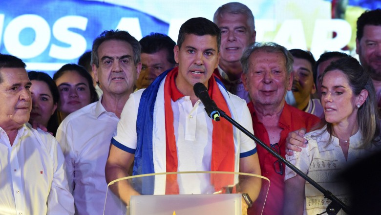 Ứng cử viên của đảng trung hữu Colorado (đảng Màu) Santiago Peña đã giành chiến thắng trong cuộc bầu cử tổng thống Paraguay ngày 30/4 để trở thành nhà lãnh đạo của quốc gia Nam Mỹ này trong 5 năm tới. (Nguồn: Digi24)