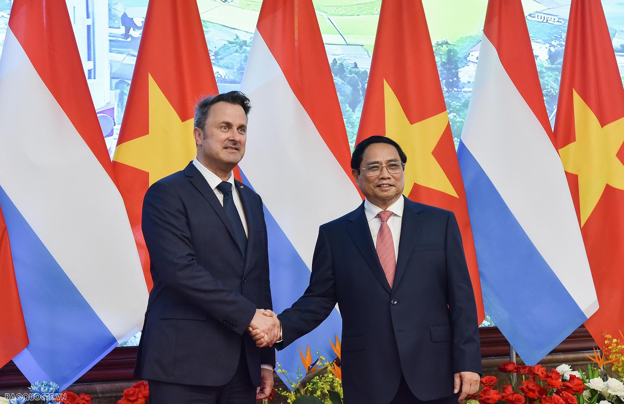 Lễ đón chính thức Thủ tướng Luxembourg Xavier Bettel tại Phủ Chủ tịch