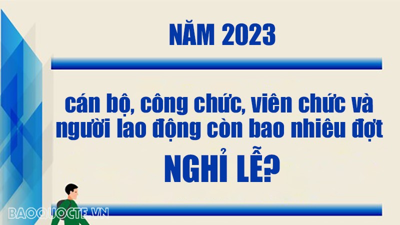 Năm 2023, cán bộ, công chức, viên chức và người lao động còn bao nhiêu đợt nghỉ lễ? Năm 2023, cán bộ, công chức, viên chức và người lao động còn bao nhiêu đợt nghỉ lễ?