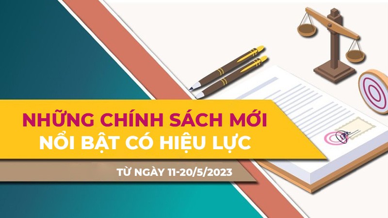 Điểm danh những chính sách mới nổi bật có hiệu lực từ giữa tháng 5/2023 Điểm danh những chính sách mới nổi bật có hiệu lực từ giữa tháng 5/2023