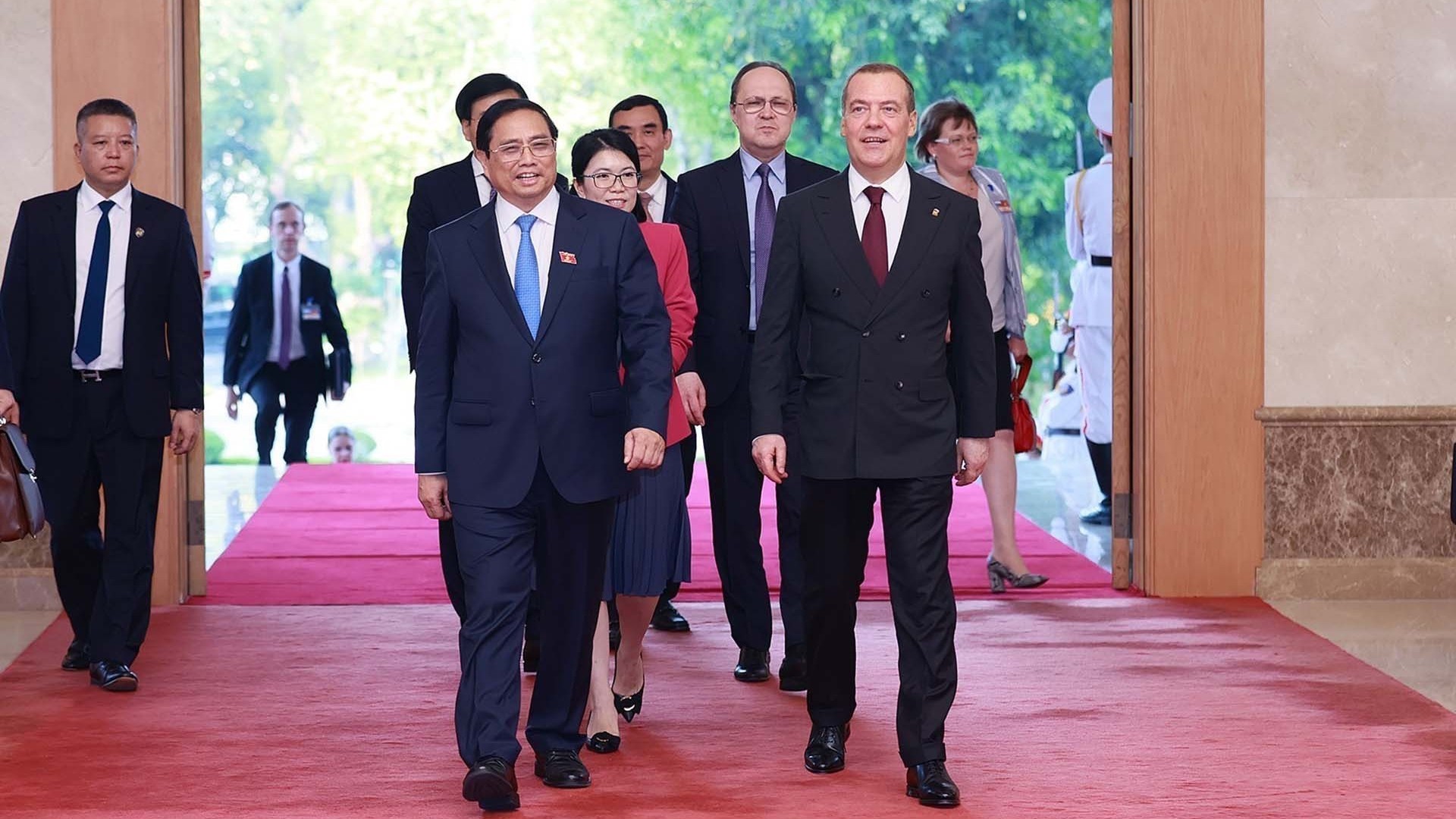 Thủ tướng Phạm Minh Chính tiếp Chủ tịch Đảng Nước Nga Thống nhất, Phó Chủ tịch Hội đồng an ninh LB Nga Dmitry Medvedev