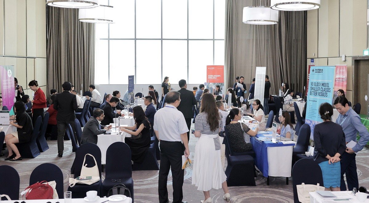 Phiên kết nối trực tiếp các cơ sở giáo dục Việt Nam và Australia. (Nguồn: ĐSQ Australia tại VN) Phiên kết nối trực tiếp các cơ sở giáo dục Việt Nam và Australia. (Nguồn: ĐSQ Australia tại VN)