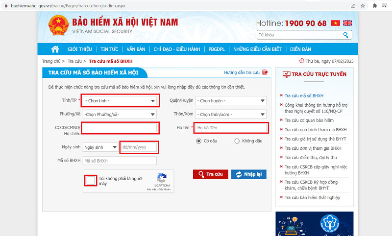 Nhập những trường thông tin cần thiết. Nhập những trường thông tin cần thiết.