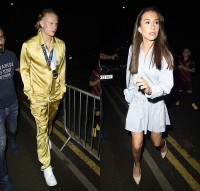 Erling Haaland đeo 3 huy chương cùng bạn gái dự tiệc mừng Man City thi đấu thành công