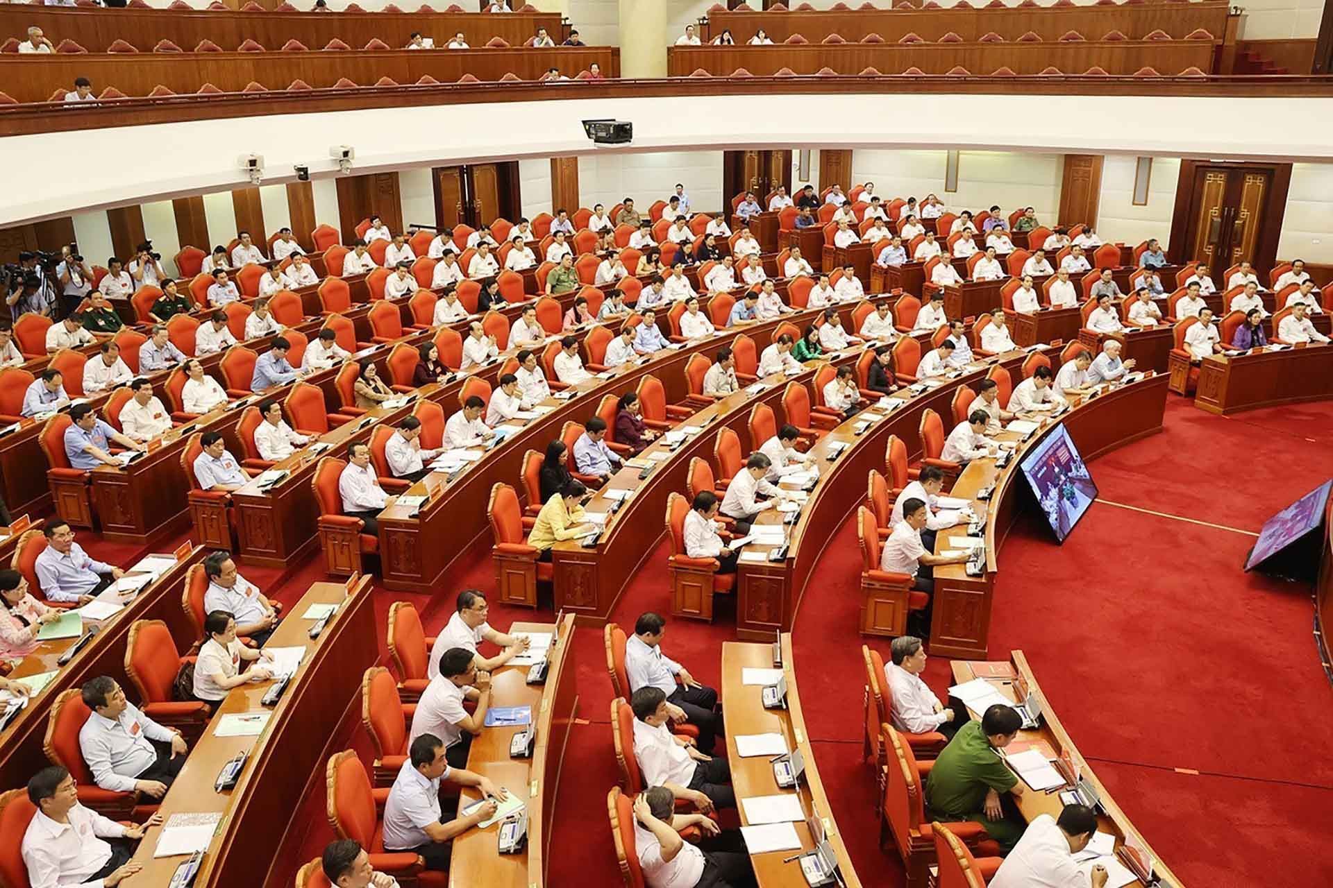 Các đồng chí lãnh đạo Đảng, Nhà nước và đại biểu dự Hội nghị. (Nguồn: TTXVN) Các đồng chí lãnh đạo Đảng, Nhà nước và đại biểu dự Hội nghị. (Nguồn: TTXVN)