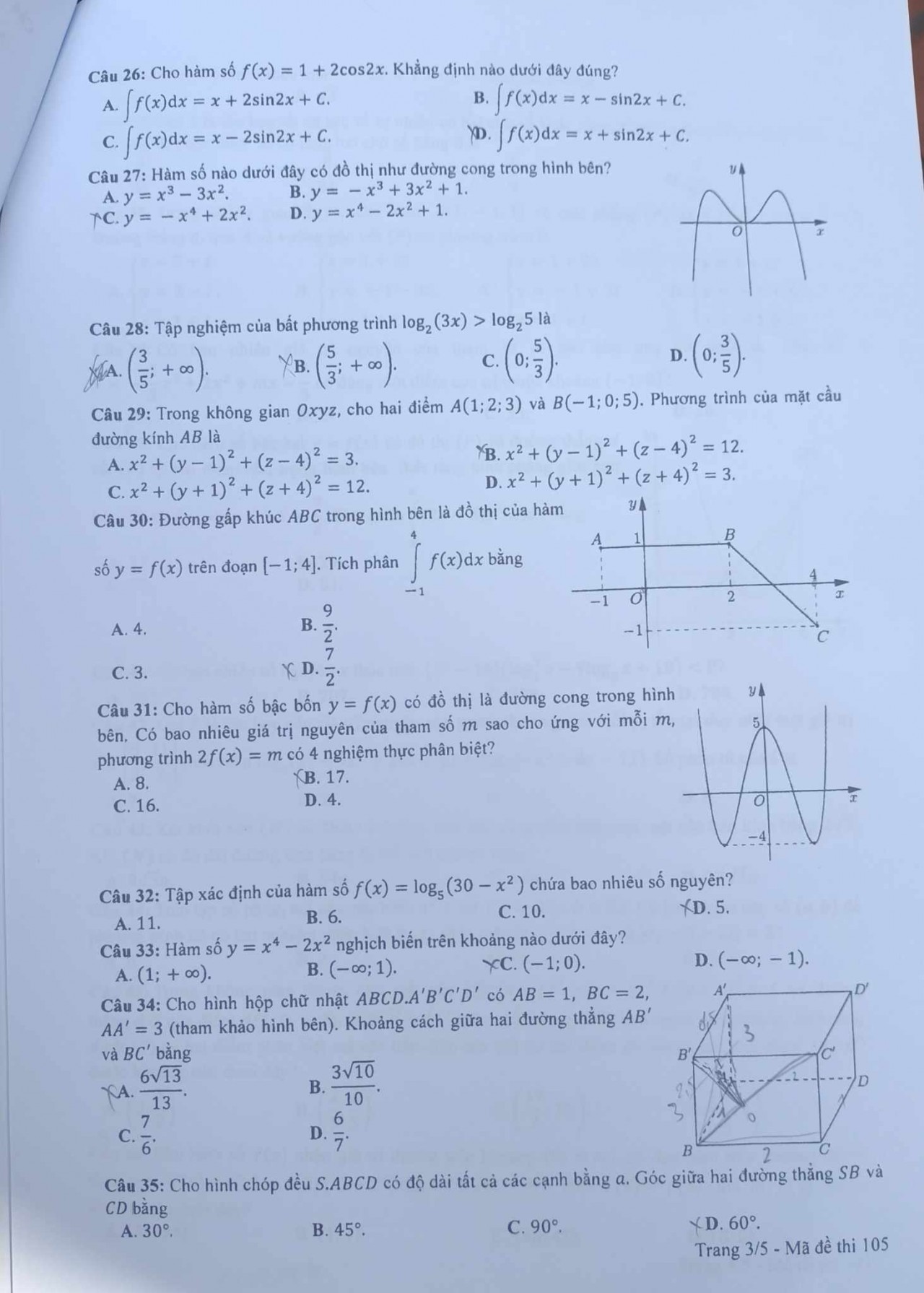 Kỳ thi tốt nghiệp THPT 2023: Đề thi môn Toán chính thức