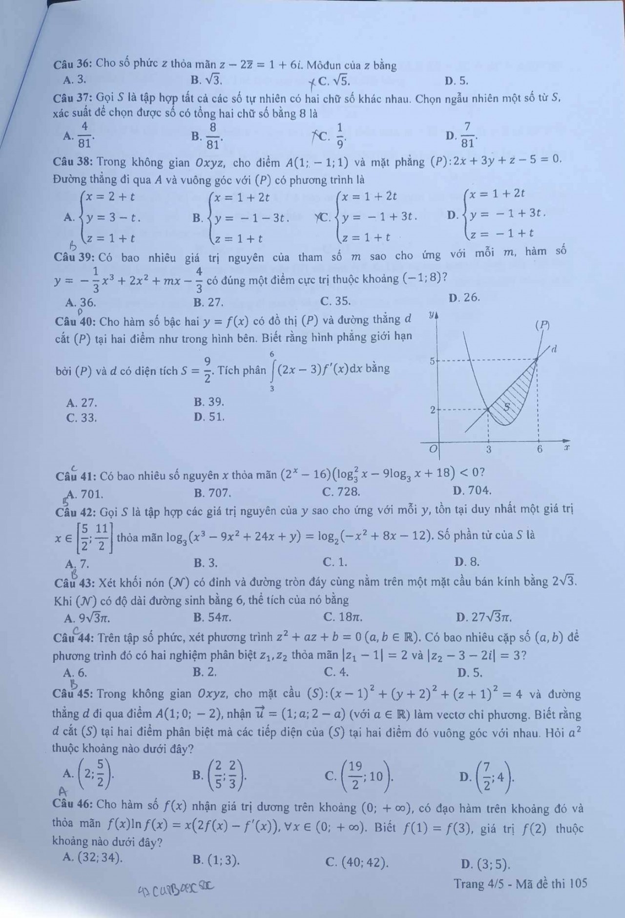 Kỳ thi tốt nghiệp THPT 2023: Đề thi môn Toán chính thức