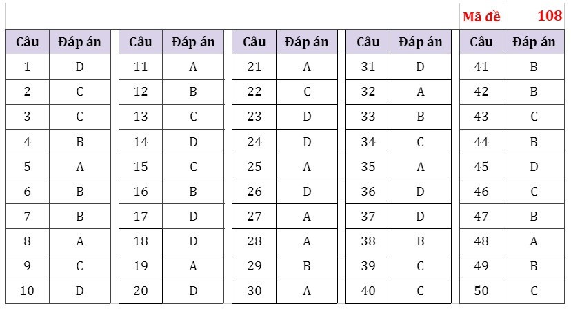 Đáp án tham khảo môn Toán thi tốt nghiệp THPT 2023 Đáp án tham khảo môn Toán thi tốt nghiệp THPT 2023