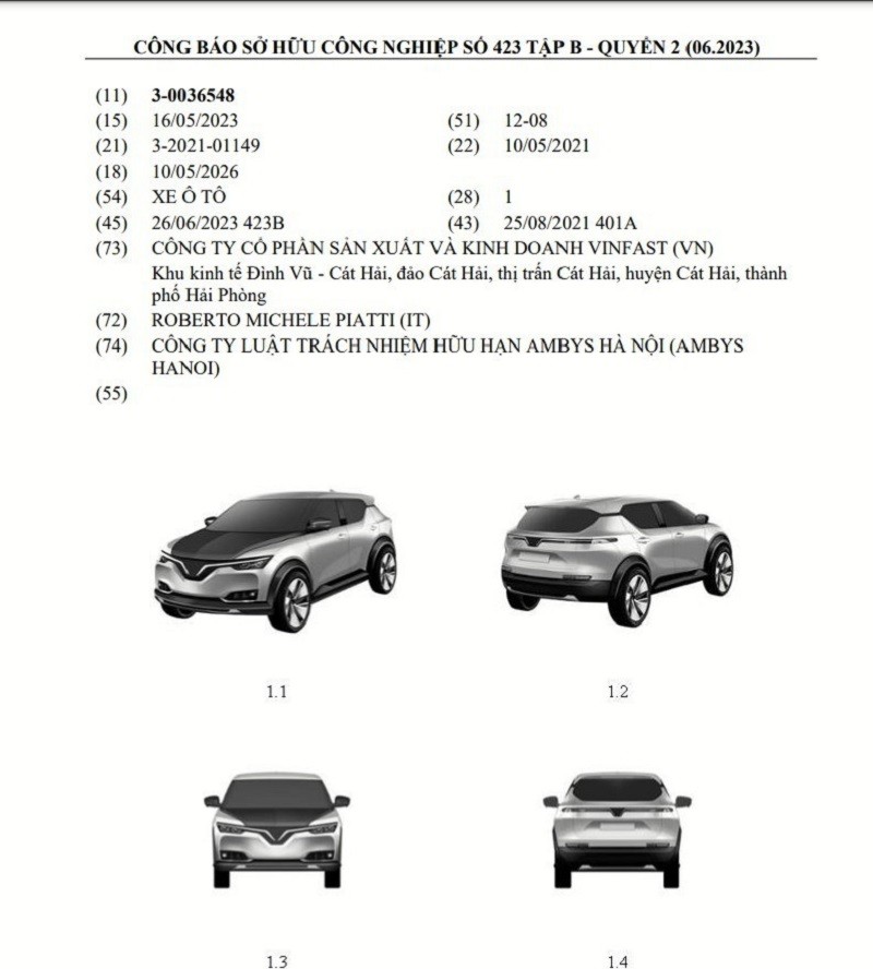 Ngoại hình đặc biệt của mẫu ô tô điện VinFast mới được đăng ký bảo hộ. Ngoại hình đặc biệt của mẫu ô tô điện VinFast mới được đăng ký bảo hộ.