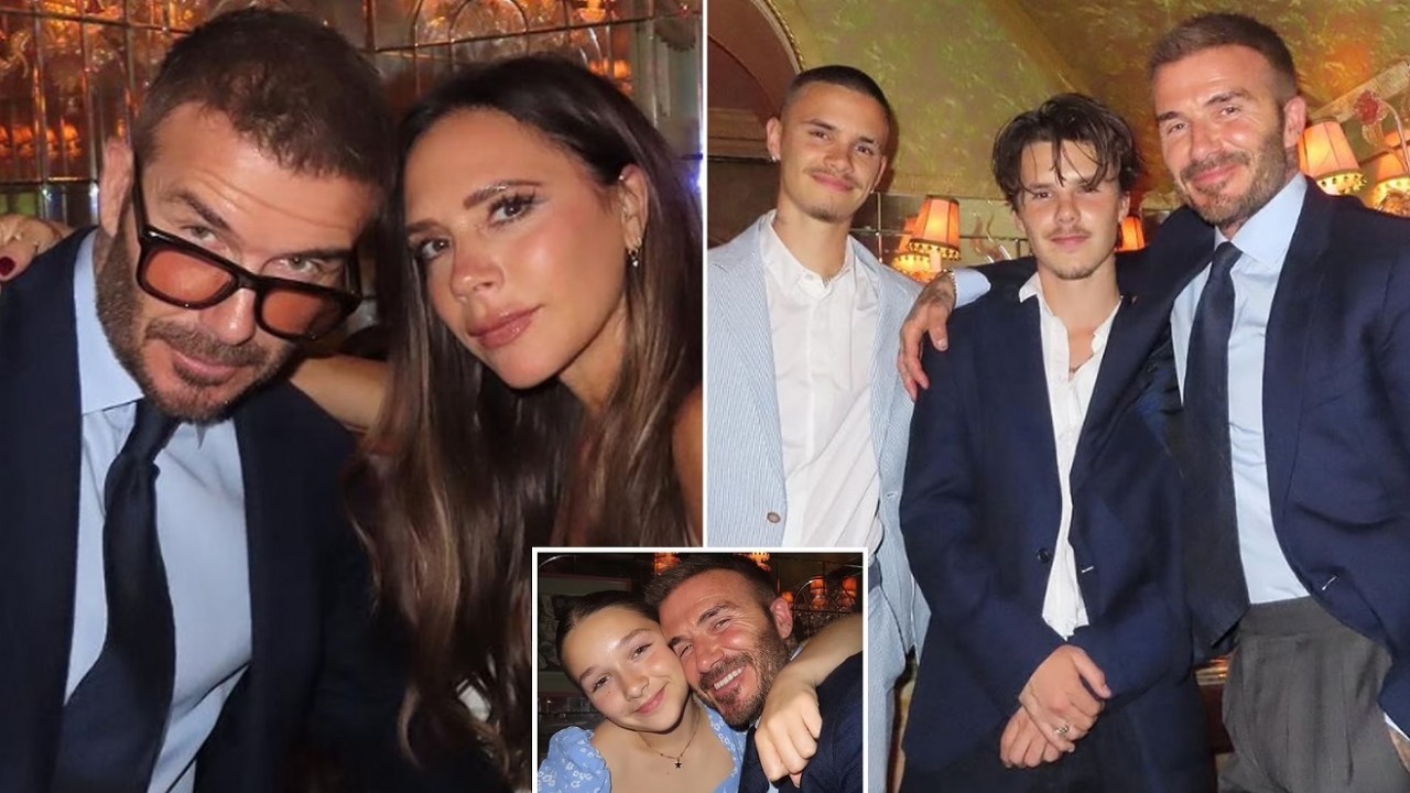 Gia đình David Beckham 'lên đồ' sang chảnh đi nhà hàng kỷ niệm ngày cưới